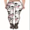 Sister Amy Women's Digital Skull Printted Ankle Elastic Tights Shiny Legging O-Skulls in Rose US XXXXL O-Skulls in Rose view 3