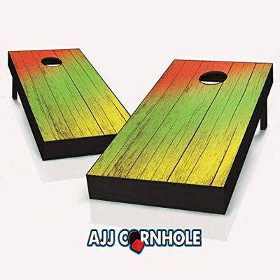 MKF Collection by Mia K. Farrow AJJCornhole 107-RastaGrain Rasta Grain Theme Cornhole Set with Bags - 8 x 24 x 48 in.