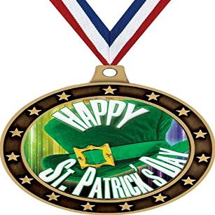 2.5" St. Patrick's Day Universe Star Gold Medal, Happy St. Patrick's Day Trophy Medal Awards, Great Lucky Shamrock Themed Prizes for Kids 50 Pack Prime