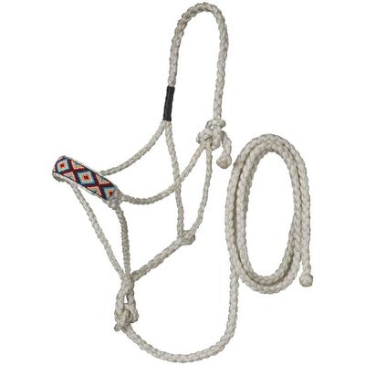 Tough 1 Beaded Mule Halter w.Lead White Diamond