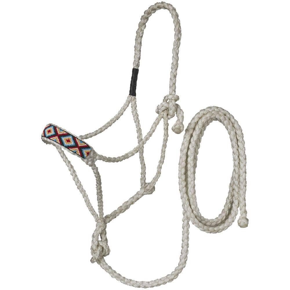 Tough 1 Beaded Mule Halter w.Lead White Diamond