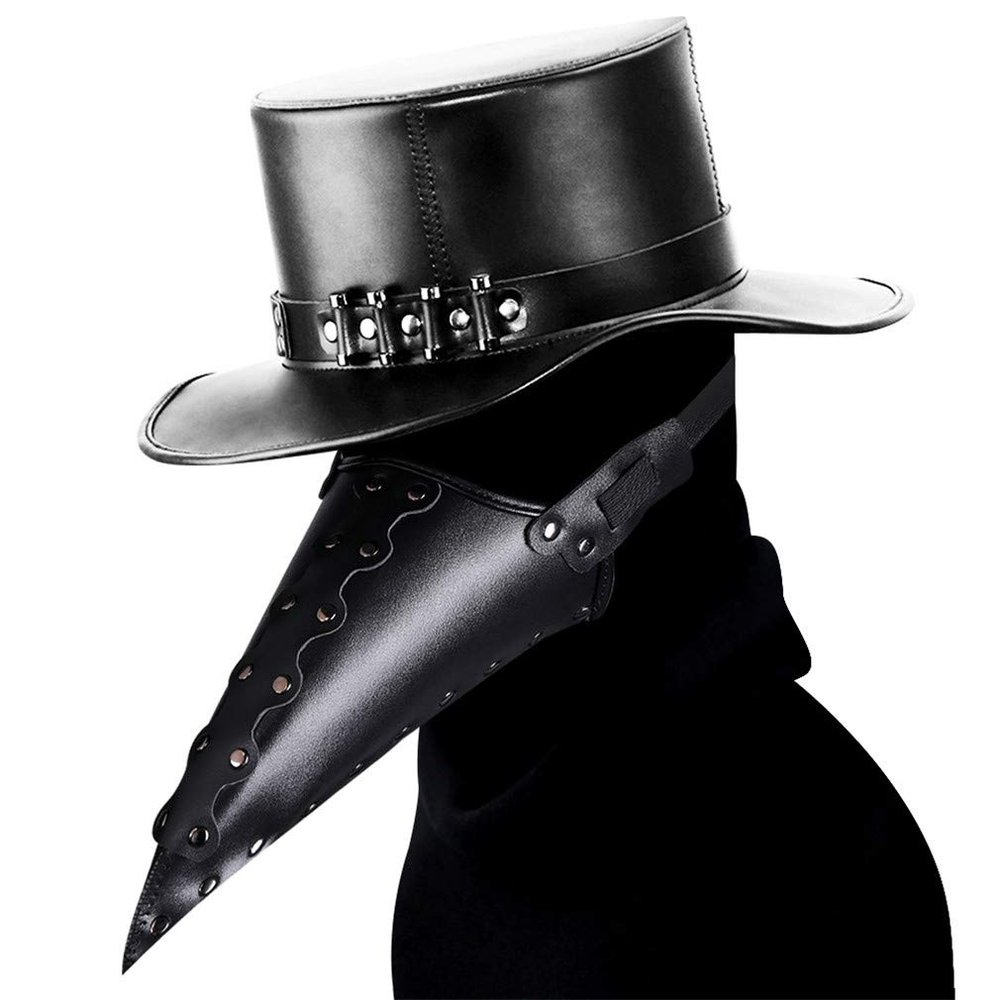 Ulalaza Plague Doctor Mask Latex Long Nose Bird Beak Steampunk masks Halloween Cosplay Party Props Costume