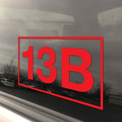 5-Pack Army MOS 13B Cannon Crewmember Window Decal. Lifetime Replacement. 3" x 5" Heavy Duty Die Cut Vinyl Veteran Bumper Sticker. Rain, Fade and Scratch Resistant. (Red)