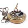 Brass Sundial Chain Compass Push Knob Vintage Functional Maritime Tools Gifts for Father/Mother view 1