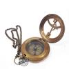 Brass Sundial Chain Compass Push Knob Vintage Functional Maritime Tools Gifts for Father/Mother view 3