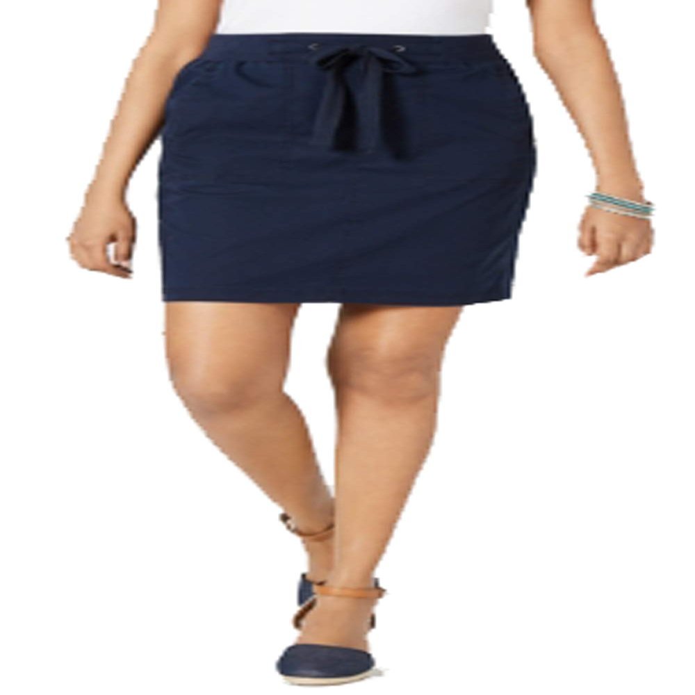 Style & Co. Petite Woven Tie Waist Skirt Industrial Blue PS