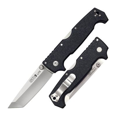 Cold Steel SR1 Lite 8Cr14MoV Steel 4" Tanto Point Blade Griv-Ex Handle Folding Knife with Tri-Ad Locking Mechanism, Boxed
