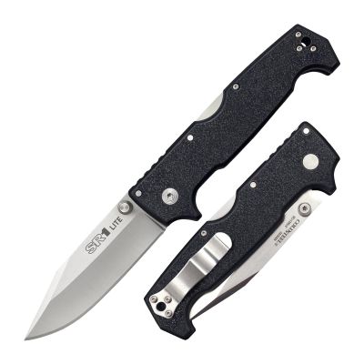 Cold Steel SR1 Lite 8Cr14MoV Steel 4" Clip Point Blade Griv-Ex Handle Folding Knife with Tri-Ad Locking Mechanism, Boxed