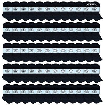 72 Pairs Of Yacht & Smith Men Wholesale Cotton Sport Athletic Mid Ankle Socks Bulk Case Pack Size 10-13 (Black)