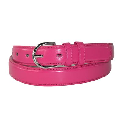 CTM Women's Leather 1 1/8 Inch Dress Belt, XL, Dark Pink