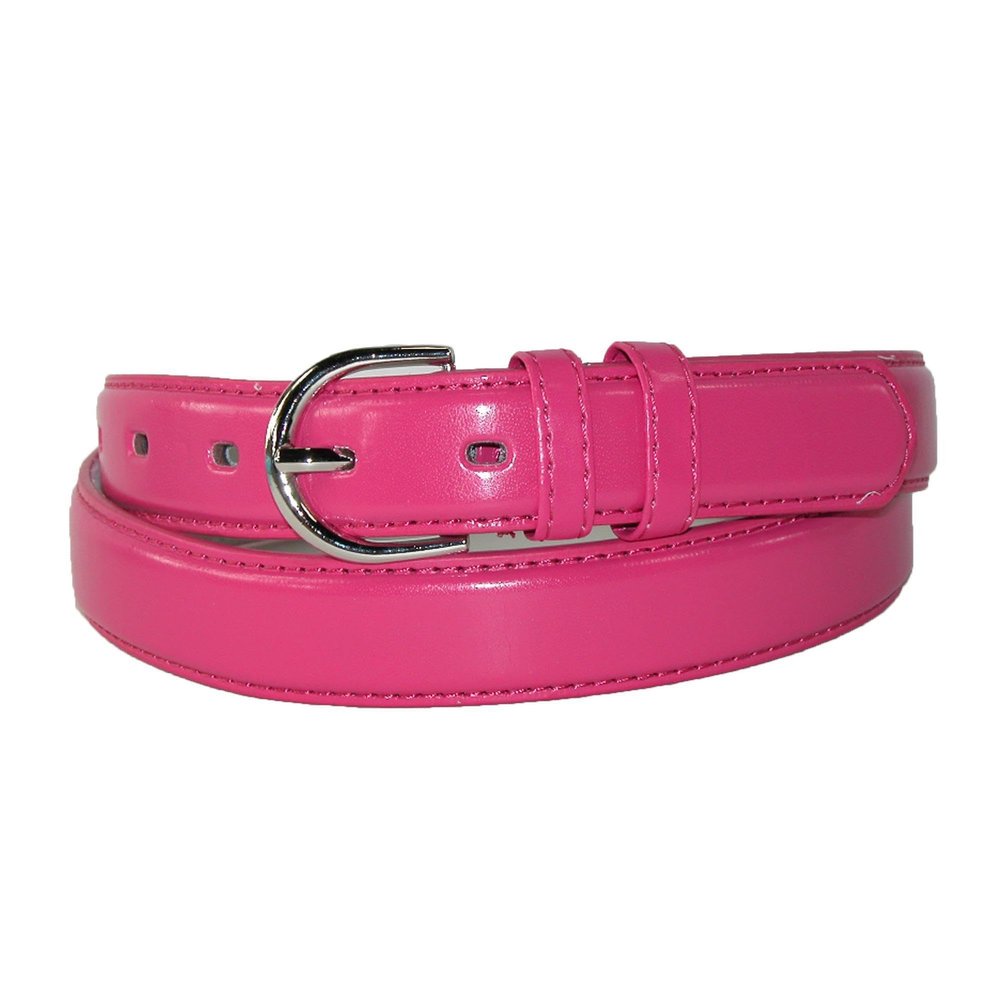 CTM Women's Leather 1 1/8 Inch Dress Belt, XL, Dark Pink