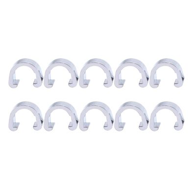 BESPORTBLE 10Pcs Aluminum Alloy C Shaped Buckle Clips for Bike Cable Fixation Lightweight and Durable Line Clips for Road Mountain Bikes Silver