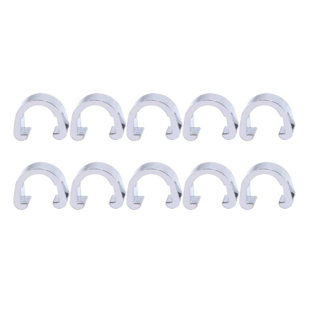 BESPORTBLE 10Pcs Aluminum Alloy C Shaped Buckle Clips for Bike Cable Fixation Lightweight and Durable Line Clips for Road Mountain Bikes Silver