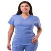 Adar Pro Scrubs for Women - Elevated V-Neck Scrub Top - P4212 - Ceil Blue - S view 1