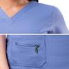 Adar Pro Scrubs for Women - Elevated V-Neck Scrub Top - P4212 - Ceil Blue - S view 4