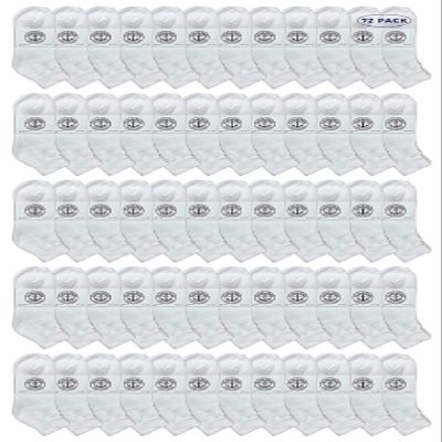 72 Pairs Of Yacht & Smith Men Wholesale Cotton Sport Athletic Mid Ankle Socks Bulk Case Pack Size 10-13 (White)