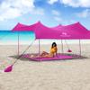Red Suricata Sand Free Beach Mat  Large Sandproof Beach Blanket, Sandless, Waterproof  Fits and Matches Beach Canopy - Oversized Sand Proof Beach Mats for Outdoor, Picnic, Camping (Medium, Pink) view 2