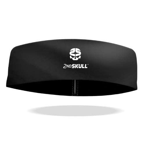 2nd Skull Protective Sports Headband - Impact-Reducing Protective Headgear; Thin, Lightweight Athletic Headwear; Safety Head Protection Designed to Defend Against Odor and Stains (Black)