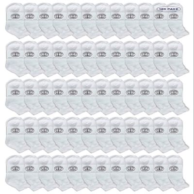 120 Pairs Of Yacht & Smith Men Wholesale Cotton Sport Athletic Mid Ankle Socks Bulk Case Pack Size 10-13 (White)