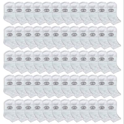 60 Pairs Of Yacht & Smith Men Wholesale Cotton Sport Athletic Mid Ankle Socks Bulk Case Pack Size 10-13 (White)