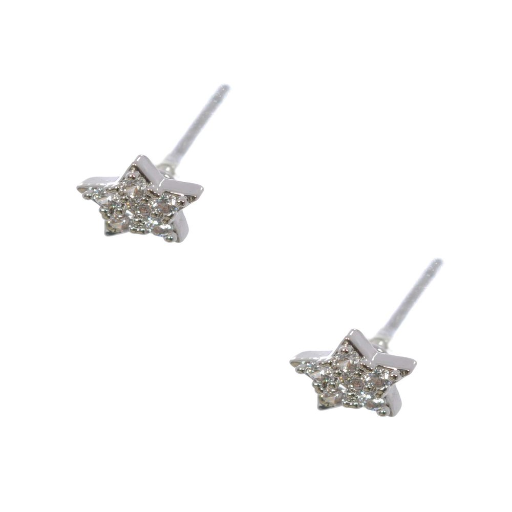 (26911-100) Topwholesalejewel Fashion Earrings Silver Plating Cubic Zirconia Stud Earrings