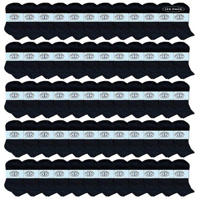 120 Pairs Of Yacht & Smith Men Wholesale Cotton Sport Athletic Mid Ankle Socks Bulk Case Pack Size 10-13 (Black)