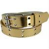 CTM Kids' 1 Inch Wide Leather Two Hole Jean Belt, Large, Gold view 3
