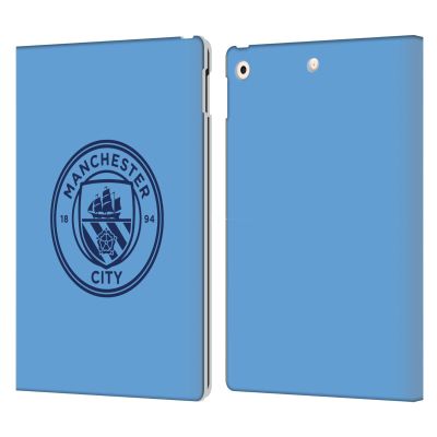 Head Case Designs Officially Licensed Manchester City Man City FC Blue Obsidian Mono Badge Leather Wallet Case Compatible with Apple iPad 10.2 2019/2020/2021