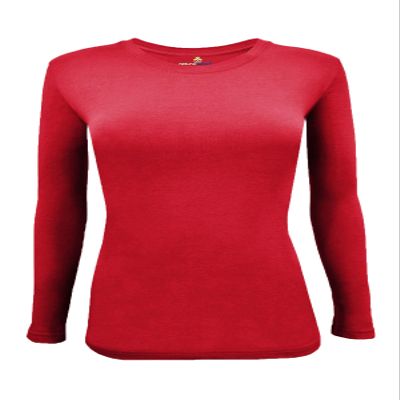 Natural Uniforms Women's Under Scrub Tee Crew Neck Long Sleeve T-Shirt (Red, Large)