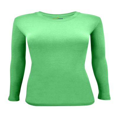 Natural Uniforms Women's Under Scrub Tee Crew Neck Long Sleeve T-Shirt (Lime Green, Small)