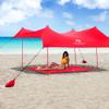 Red Suricata Sand Free Beach Mat  Large Sandproof Beach Blanket, Sandless, Waterproof  Fits and Matches Beach Canopy - Oversized Sand Proof Beach Mats for Outdoor, Picnic, Camping (Medium, Red) view 2