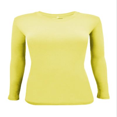 Natural Uniforms Women's Under Scrub Tee Crew Neck Long Sleeve T-Shirt (Yellow, 3X-Large)