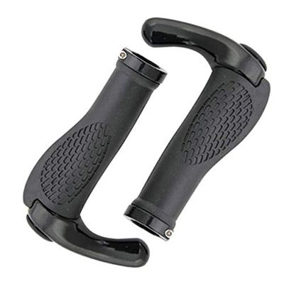 1 Pair of Bicycle Handlebar Grips Road Mountain Bike Soft Rubber Handlebar End Grips for Black