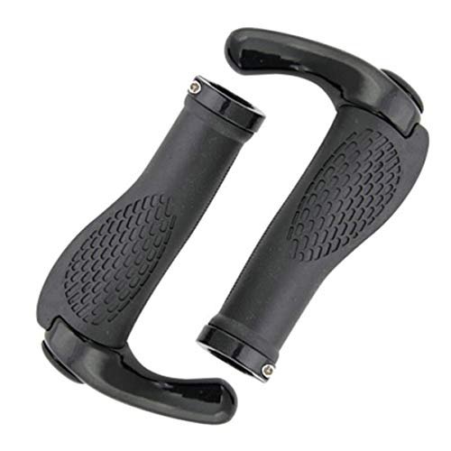 1 Pair of Bicycle Handlebar Grips Road Mountain Bike Soft Rubber Handlebar End Grips for Black