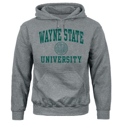 Barnesmith Wayne State University Warriors Hooded Sweatshirt, Heritage, Charcoal Grey, Small