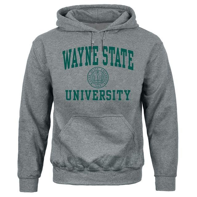 Barnesmith Wayne State University Warriors Hooded Sweatshirt, Heritage, Charcoal Grey, Small