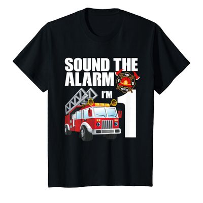 1 Year Old Firefighter Birthday Fire Truck Engine 1st Gift T-Shirt
