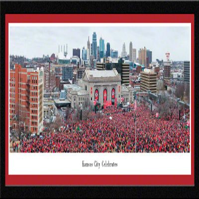 Kansas City Celebrates (2020 Super Bowl Victory) - 42x15.5-inch Single Mat, Select Framed Picture by Blakeway Panoramas