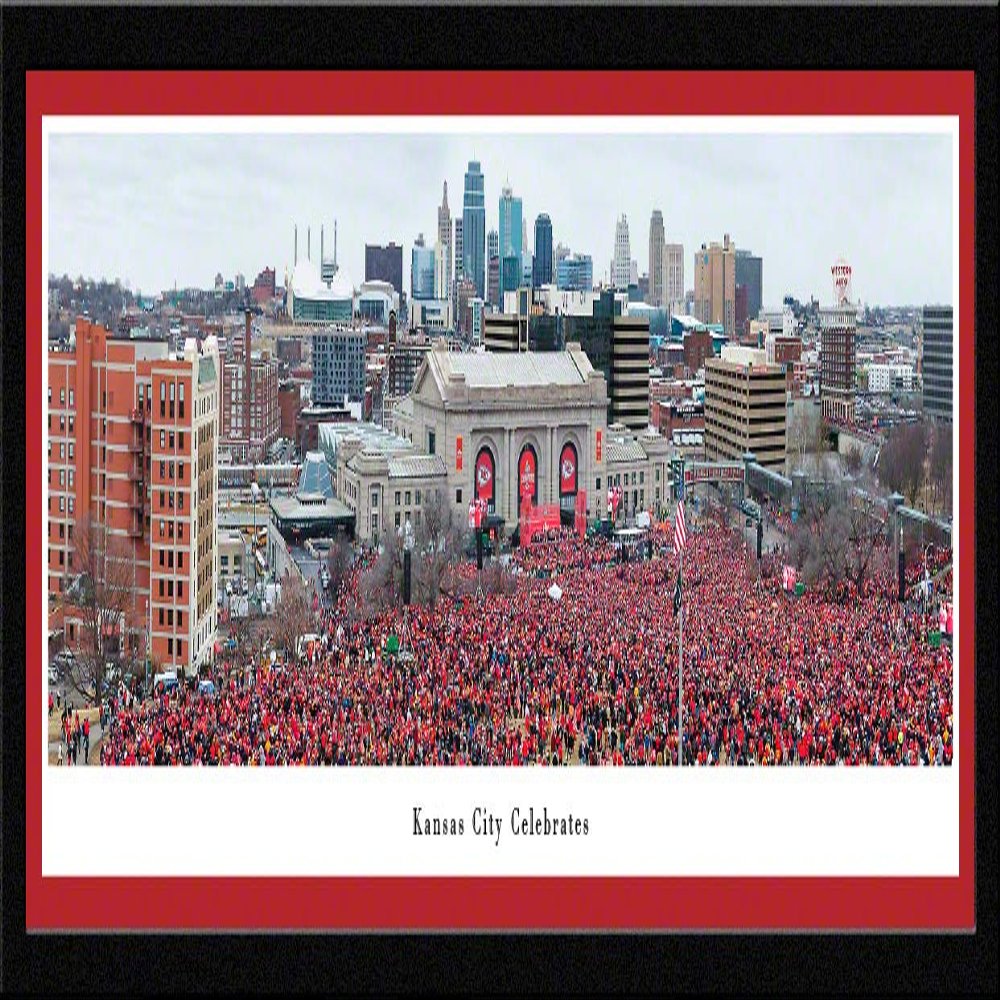 Kansas City Celebrates (2020 Super Bowl Victory) - 42x15.5-inch Single Mat, Select Framed Picture by Blakeway Panoramas