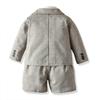 Moyikiss Studio Toddler Dress Suit Baby Boys Clothes Sets Bowtie Shirts + Suspender Shorts+Jacket 3pcs Gentleman Outfits Suits(Grey,130/6T) view 2