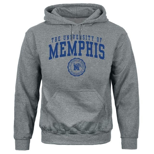 Barnesmith University of Memphis Tigers Hooded Sweatshirt, Heritage, Charcoal Grey, Medium