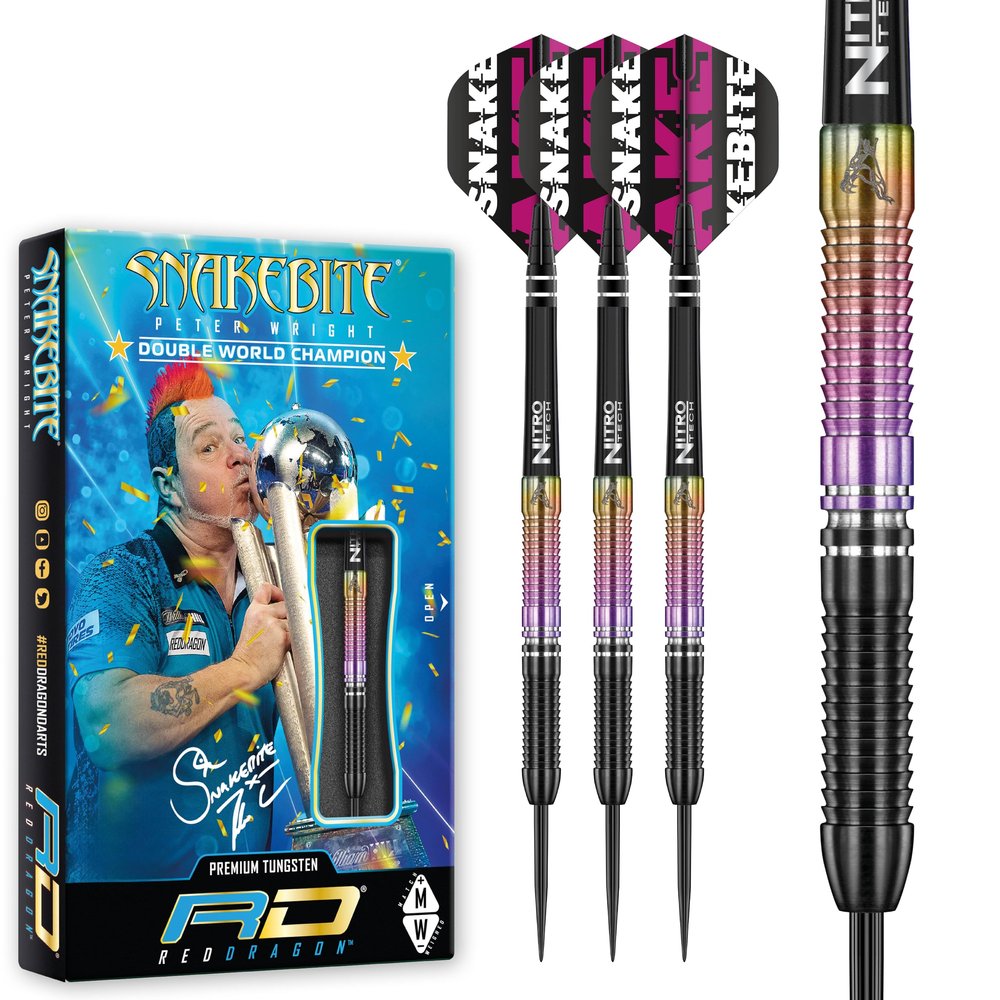 Snakebite World Champion 2020 Edition: 23g Tungsten Darts with Flights and Shafts