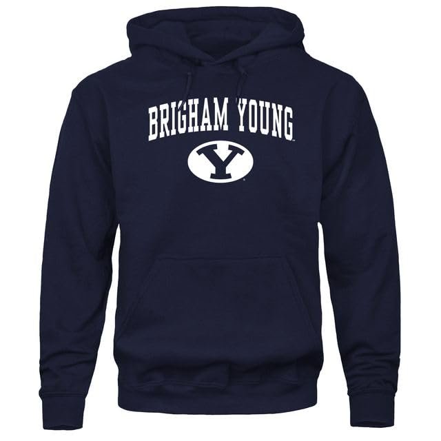 Barnesmith Brigham Young University Cougars Hooded Sweatshirt, Heritage, Navy, Small