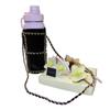 Velvet Chain Water Bottle Holder with Shoulder Sling Standard Size also fits your Reusable Hydro Flask Bottle Fancy Cross Body Lanyard- Choose your favourite Color - Great Christmas Gift view 2