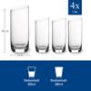 Villeroy & Boch New Moon Set, 4 Pieces, Elegant, Modern Sloping Long Drink, Crystal Glass, Transparent, Dishwasher Safe view 3