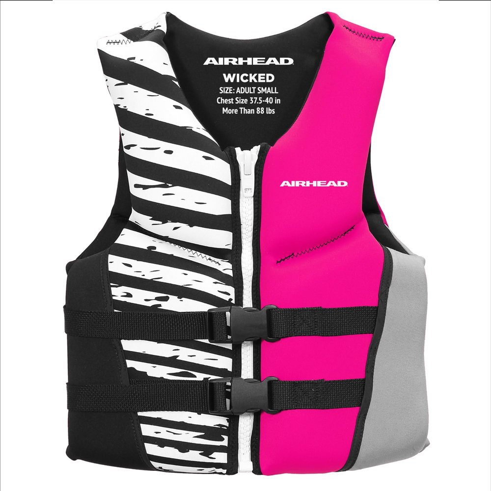 Airhead Women's Wicked Neolite Kwik-Dry Flex Life Vest, US Coast Guard Approved, Hot Pink, Small