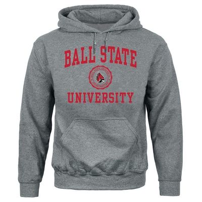 Barnesmith Ball State University Hooded Sweatshirt, Heritage, Charcoal Grey, X-Large