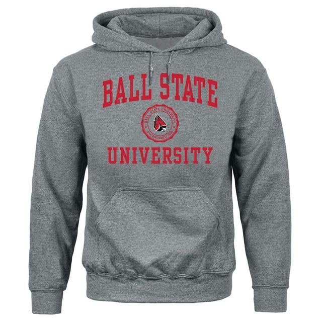 Barnesmith Ball State University Hooded Sweatshirt, Heritage, Charcoal Grey, X-Large