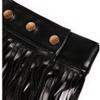 Fenyong Leather Fringe Skirt Tassel Hip Scarf Summer Beach Belts for Women Black view 4