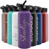 Amazing Items Personalized Water Bottle w/Straw & Lid, 40 oz - Purple | Custom Large Stainless Steel Sports Water Bottle w/Name and Text - Double-Wall, Vacuum Insulated - Rotating Handle view 1